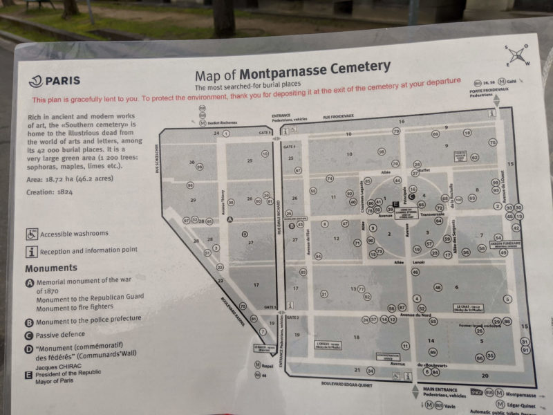モンパルナス墓地 マップ